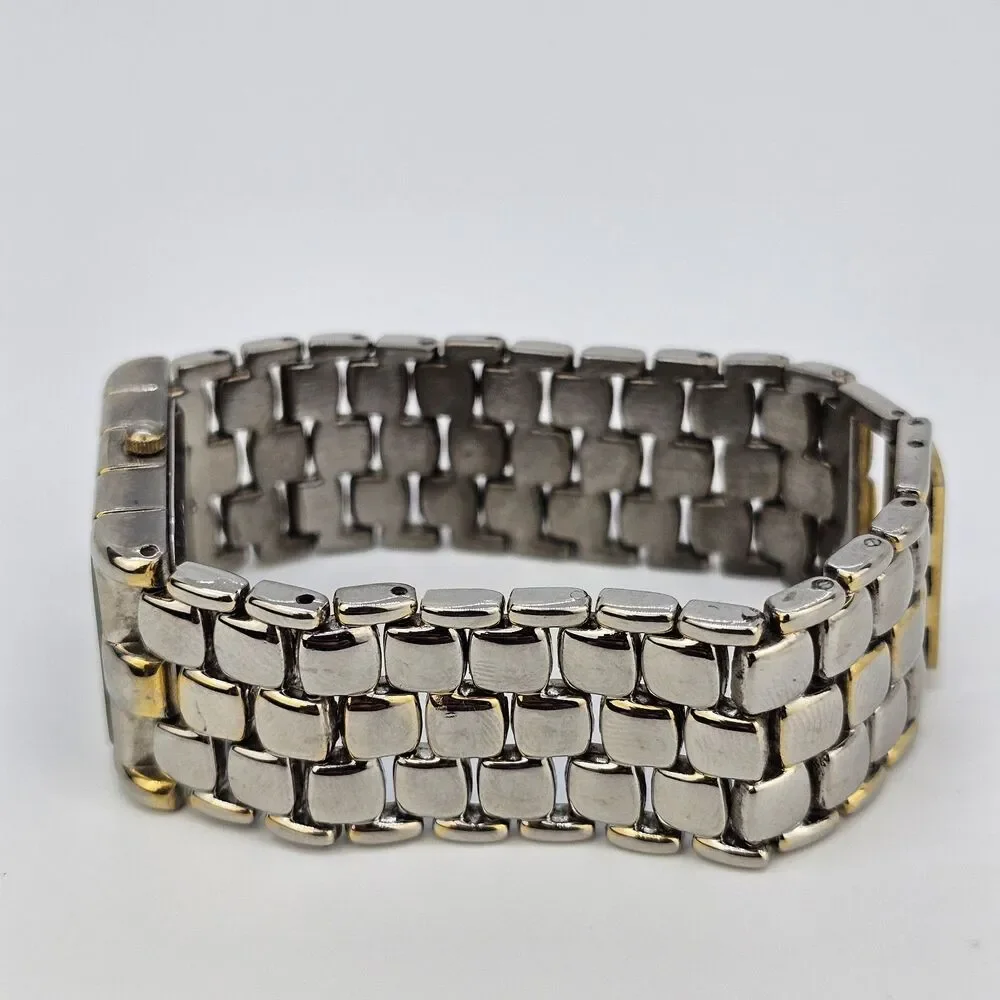 Botany 500 Watch Men 25mm Black Dial‎ Gold Gray Bracelet Band 7